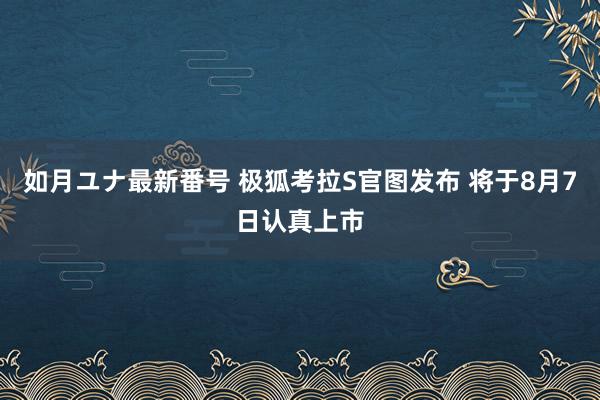 如月ユナ最新番号 极狐考拉S官图发布 将于8月7日认真上市