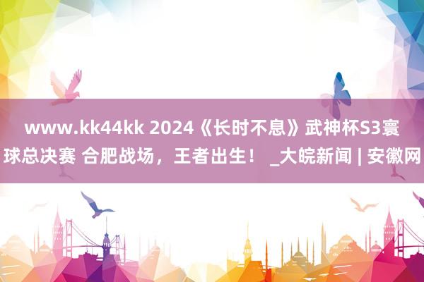 www.kk44kk 2024《长时不息》武神杯S3寰球总决赛 合肥战场，王者出生！ _大皖新闻 | 安徽网