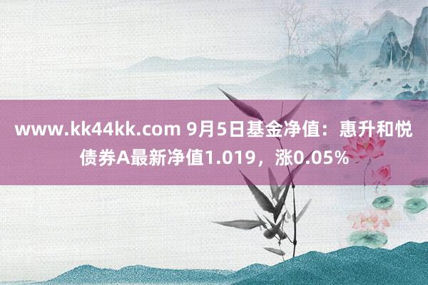 www.kk44kk.com 9月5日基金净值：惠升和悦债券A最新净值1.019，涨0.05%