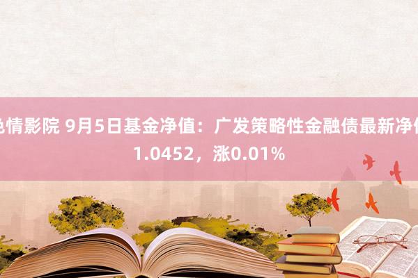 色情影院 9月5日基金净值：广发策略性金融债最新净值1.0452，涨0.01%