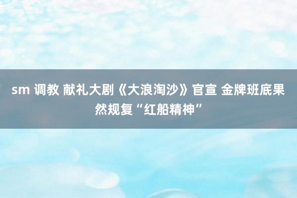 sm 调教 献礼大剧《大浪淘沙》官宣 金牌班底果然规复“红船精神”