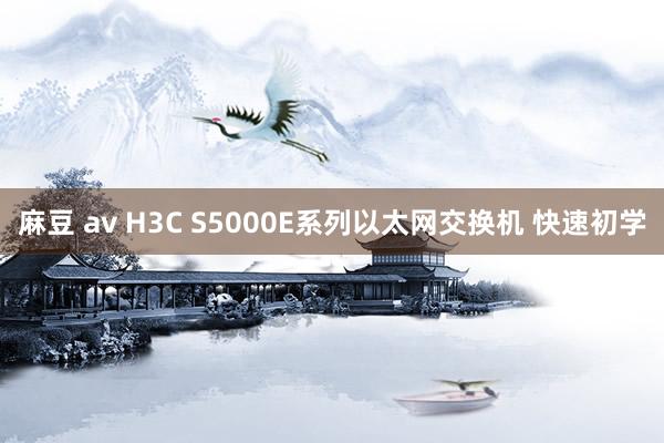 麻豆 av H3C S5000E系列以太网交换机 快速初学